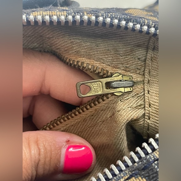 CHRISTIAN DIOR Monsieur Boston Navy & Beige Monogram Coated Canvas Handbag - Picture 10 of 17